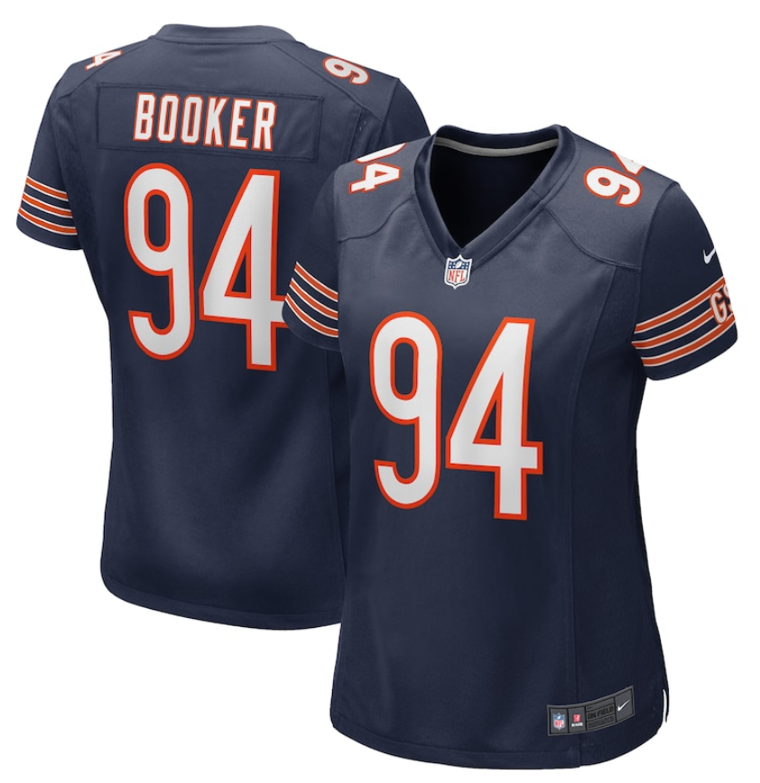 Women Chicago Bears #94 Austin Booker navy blue Game Jersey